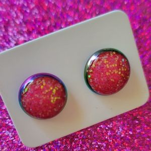 Hand made glitter earrings